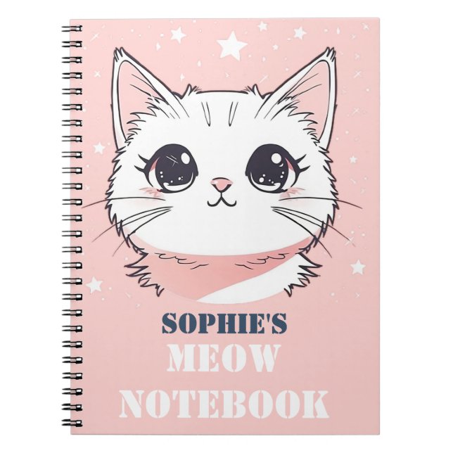 Notebook mit Niedlicher Chat Notizblock (Vorderseite)