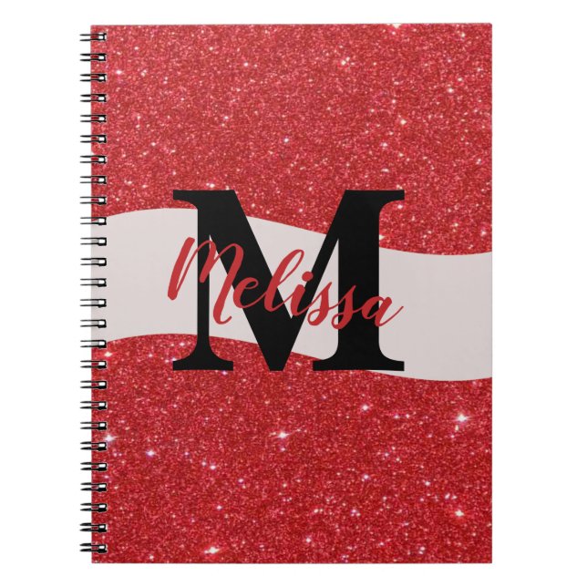 Notebook mit personalisiertem Glitzer Notizblock (Vorderseite)