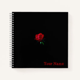 Notebook mit personalisierter Rose Notizbuch
