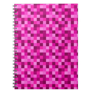Notebook mit rosa Pixel-Design für Gamer, Journal Notizblock
