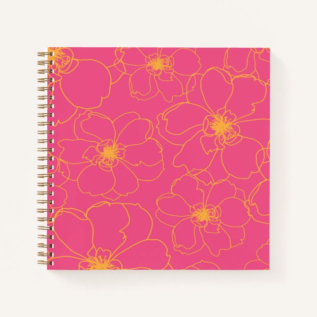 Notebook mit rosa Quadrat, Journal Notizbuch (Vorderseite)