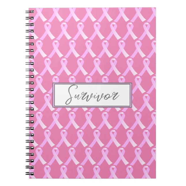 Notebook mit rosa Ribbon-Brustkrebs Notizblock (Vorderseite)