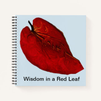 Notebook mit roter Leaf-Kunst an der Vorderseite Notizbuch