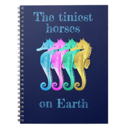 Notebook mit Seepferden aus Aqua/Rosa/Blau/Gold Notizblock