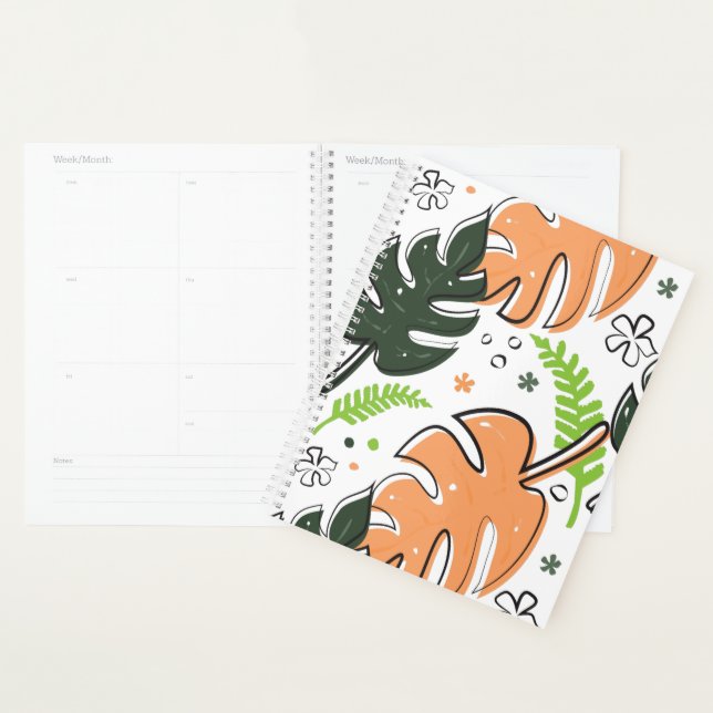 Notebook mit tropischen Blätter Planer (Anzeige)