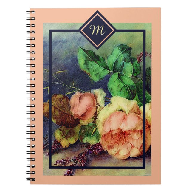 Notebook mit Vintagen Rose Notizblock (Vorderseite)