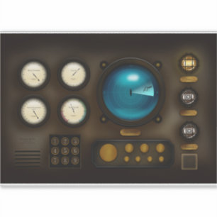 Notebook mit Vintager Ship-Kontrolle-Panel Aufkleber