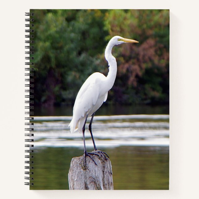 Notebook mit weißem Kran Notizbuch (Vorderseite)