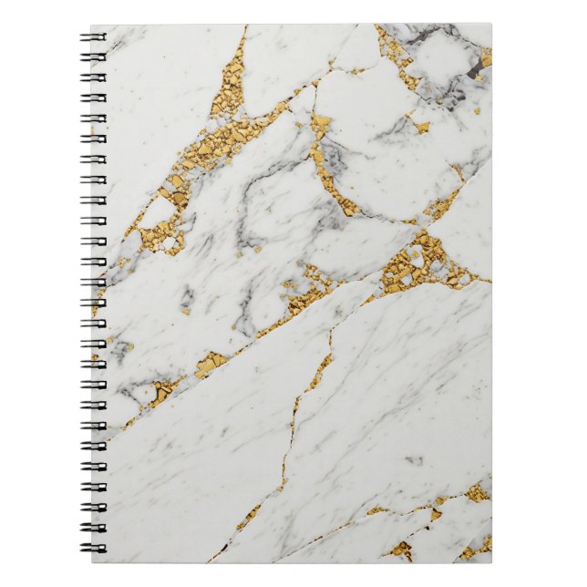 Notebook mit weißem und goldenem Marmor Notizblock (Vorderseite)