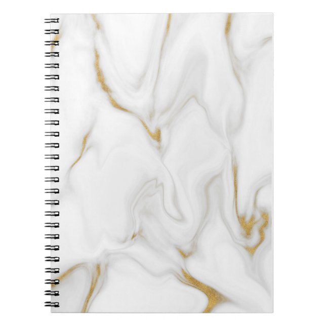 Notebook mit weißem und goldenem Marmor Notizblock (Vorderseite)