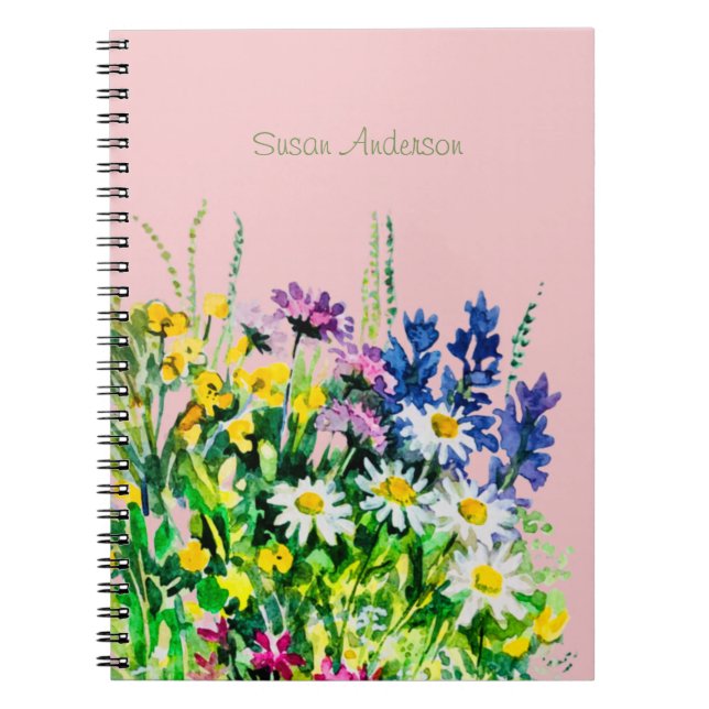 Notebook mit Wild Summer Blume Notizblock (Vorderseite)