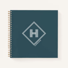 Notebook | Modern Geometric Monogram Initial