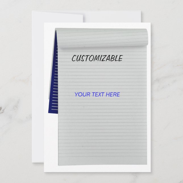 Notebook-Notizen - Blank Back Mitteilungskarte (Vorderseite)