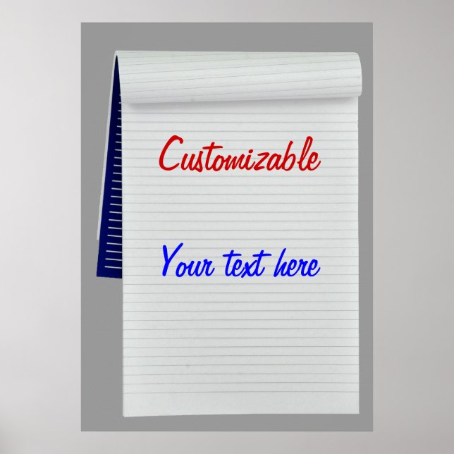 Notebook-Notizen individuell anpassbar Poster (Vorne)