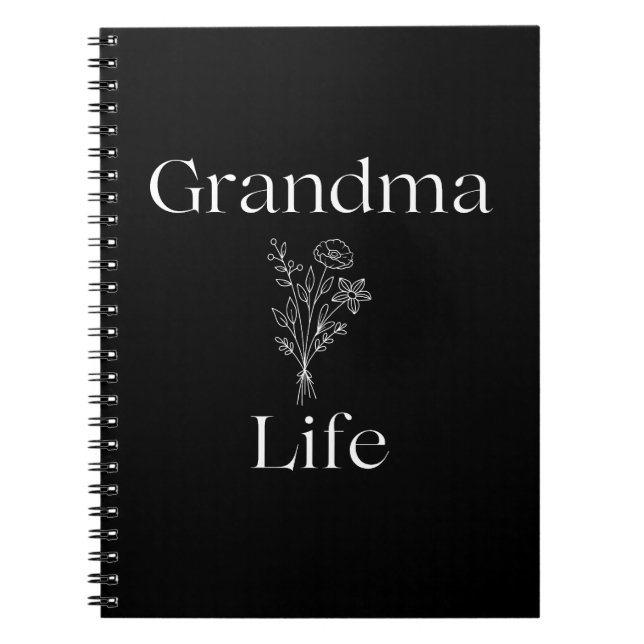 Notebook-Oma Life-Wildblumen Notizblock (Vorderseite)