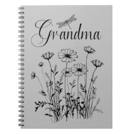 Notebook: Oma Wildblume Dragonfly Notizblock