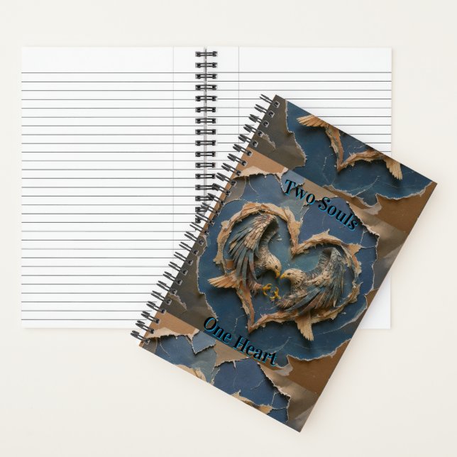 Notebook Paper Cut Eagle Two Souls One Heart Notizbuch (Innen)