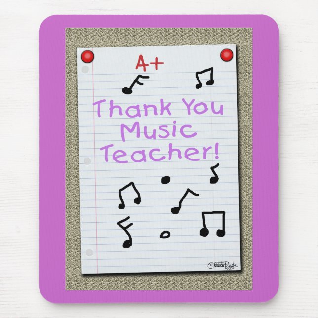 Notebook Paper Danke Musiklehrer Mousepad (Vorne)