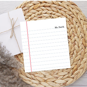 Notebook-Papier Personalisierte Leihlehrer Notepad Notizblock