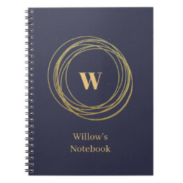 Notebook personalisieren - Goldene Kreise Notizblock