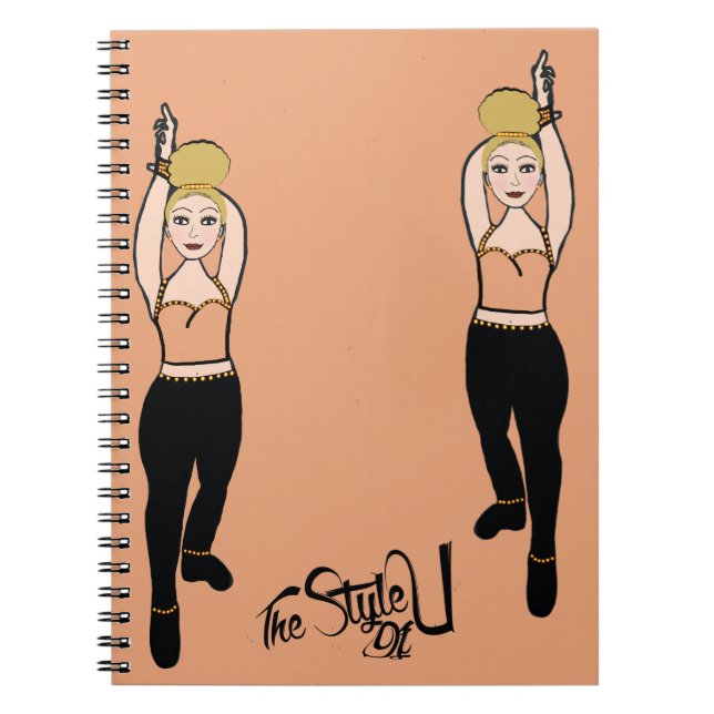 Notebook-Pfirsich / Schwarz Notizblock (Vorderseite)