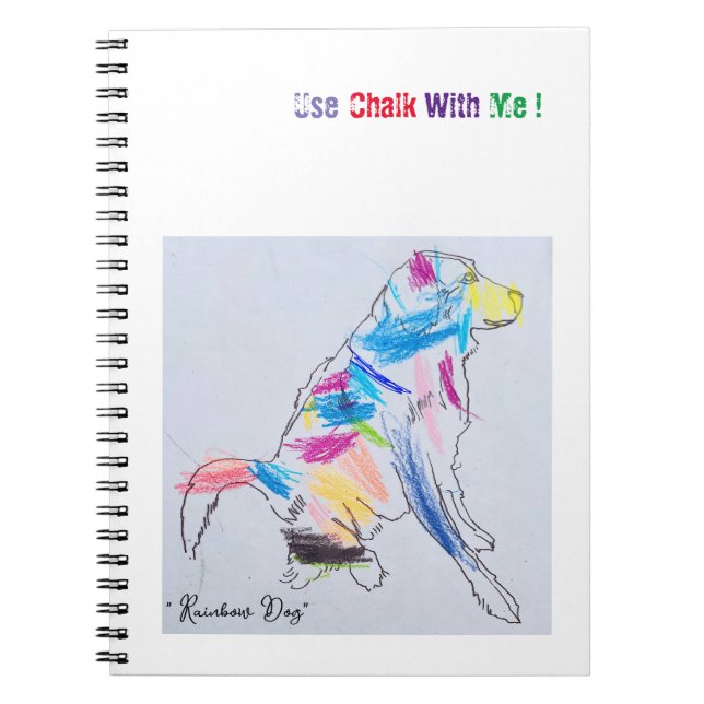 Notebook "Rainbow Dog Chalk" Notizblock (Vorderseite)