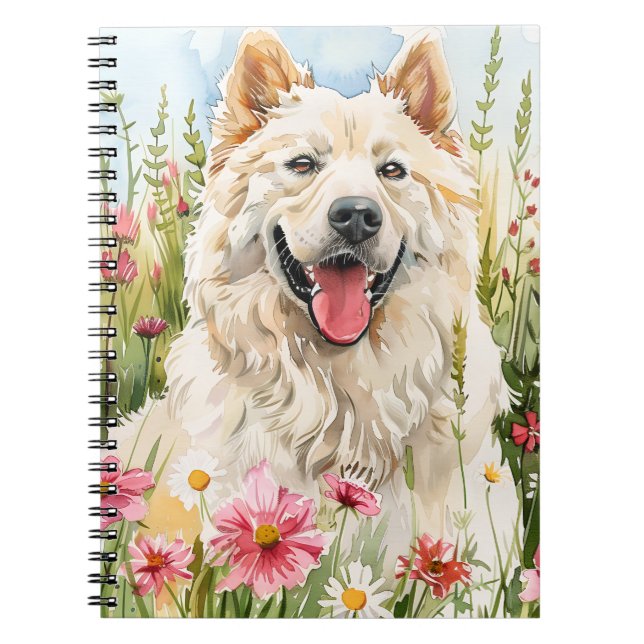  Notebook – Samoyed Watercolor Dog Lover Journal Notizblock (Vorderseite)
