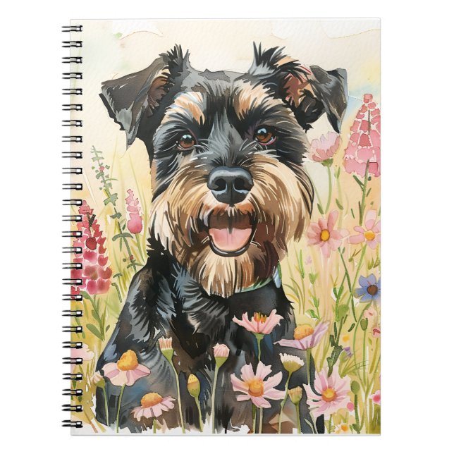 Notebook – Schnauzer Watercolor Journal for Dog Lo Notizblock (Vorderseite)