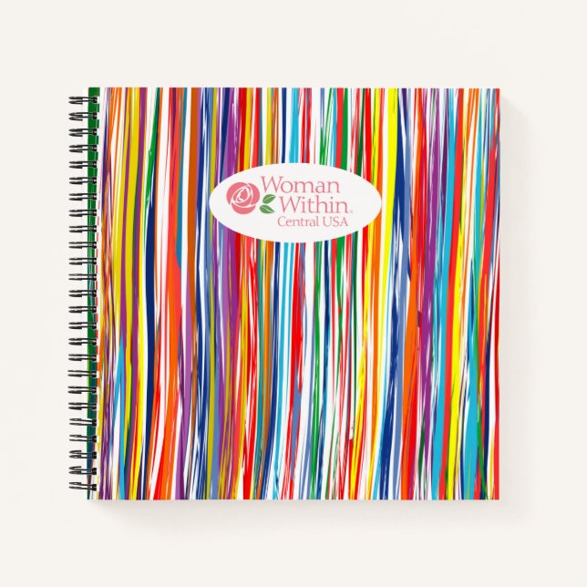 Notebook-, Spiral-Regenbogenfarben WWC-Logo Notizbuch (Vorderseite)