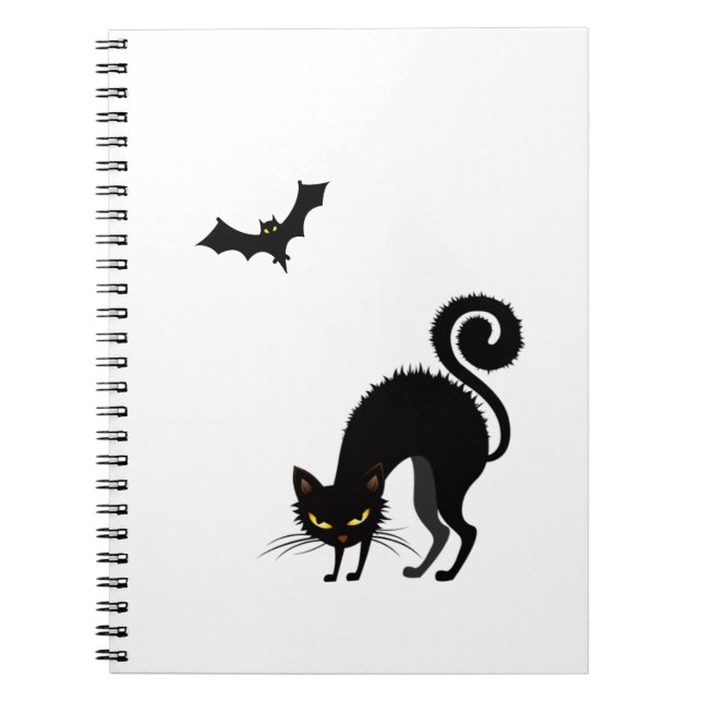 Notebook - Spooked Black Cat Notizblock (Vorderseite)