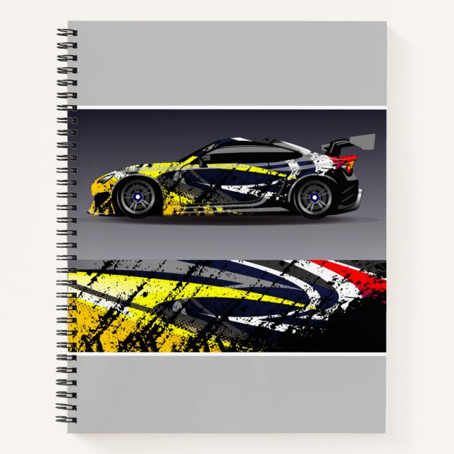 Notebook-Sportwagen Notizbuch (Vorderseite)