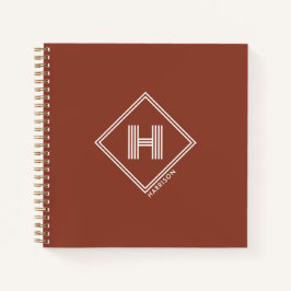 Notebook | Stylish Geometric Initial Monogram Notizbuch