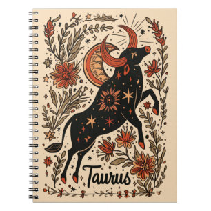 Notebook Taurus Celestial Zodiac Art Notizblock