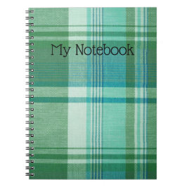 Notebook - Türkis-Tartan-Notebook individuell gest Notizblock