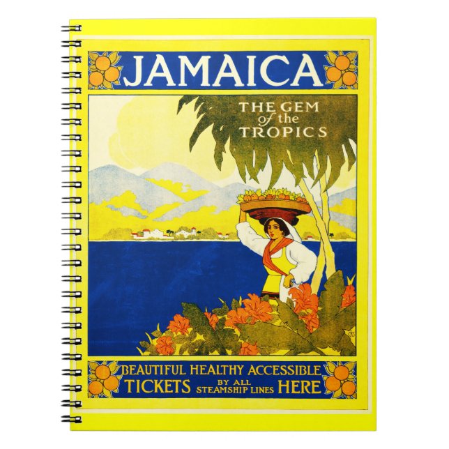 Notebook-Vintage Travel-Jamaica Notizblock (Vorderseite)