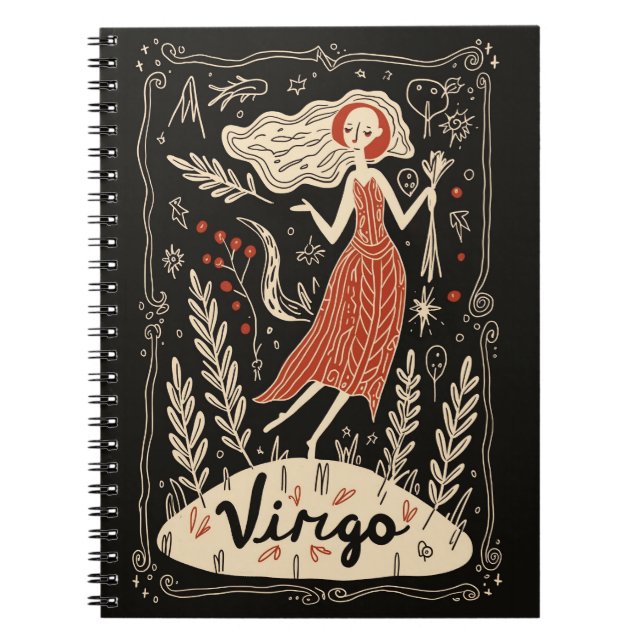Notebook Virgo Celestial Zodiac Art Notizblock (Vorderseite)
