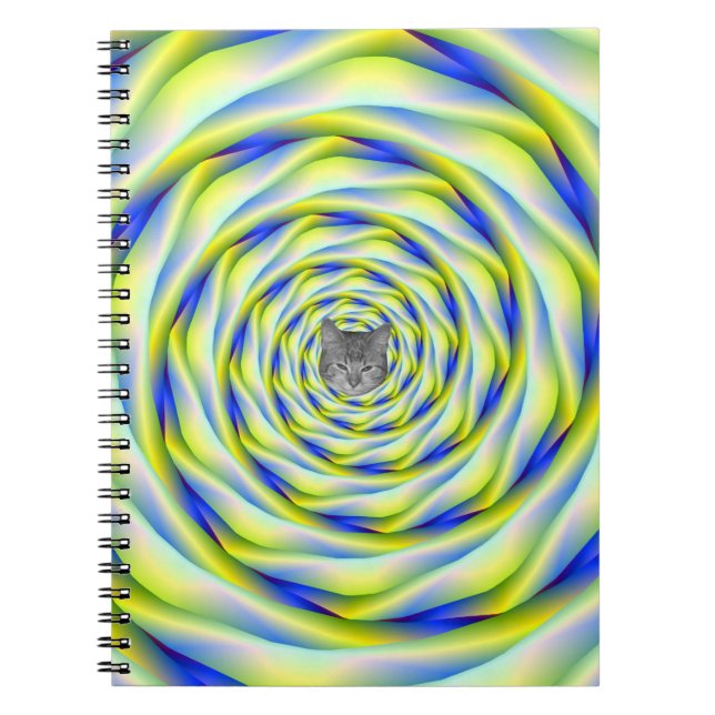 Notebook Vortex in Blau und Gelb Notizblock (Vorderseite)