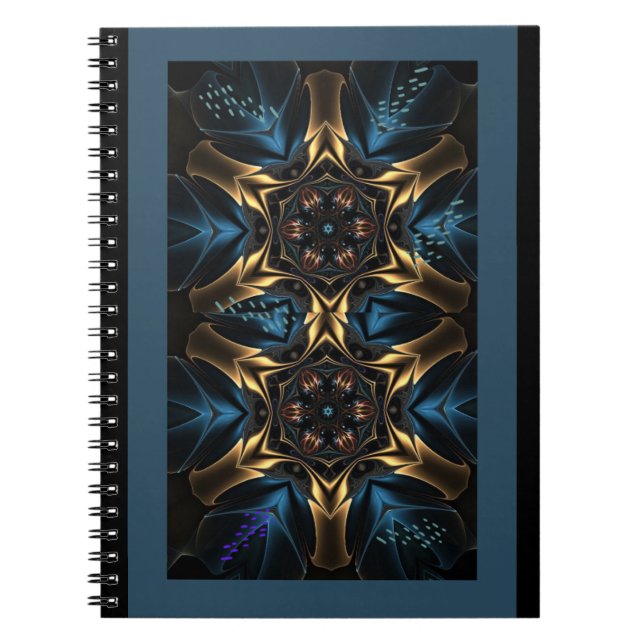 Notebook Wild Blue & Gold Desgn Journal Notizblock (Vorderseite)