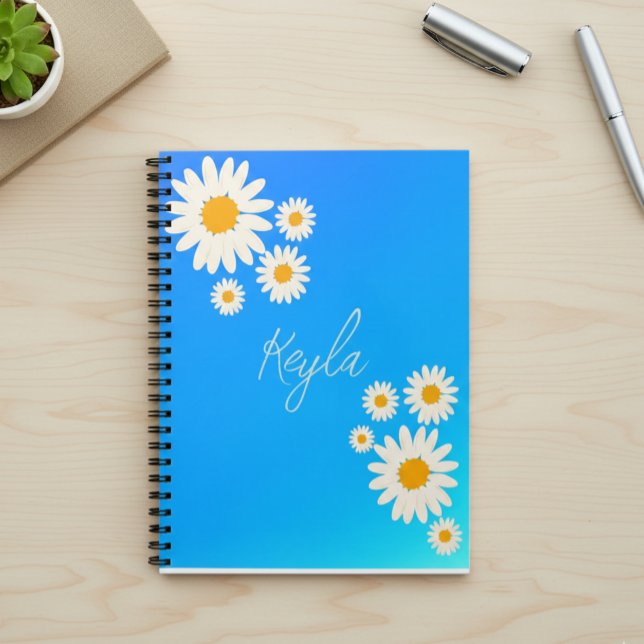 Notebook with gradient Rose and Daisies Notizblock (Von Creator hochgeladen)