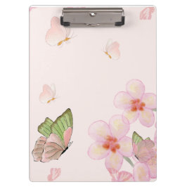 Notebook with Whimsical Butterfly Design Klemmbrett