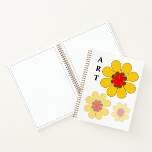 Notebook - Yellow Blumen ART Sketchbook Notizbuch