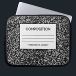 Notebookgestaltung Laptopschutzhülle<br><div class="desc">Bild der Komposition Notebook-Design mit dem Zitat "Erstellen ist Leben"</div>