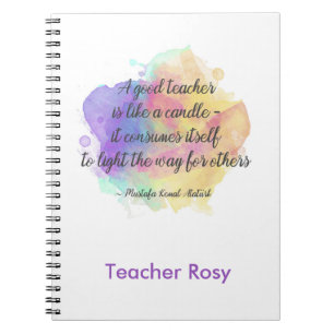 Notebooks für personalisierte Lehrer (Candle Quote Notizblock