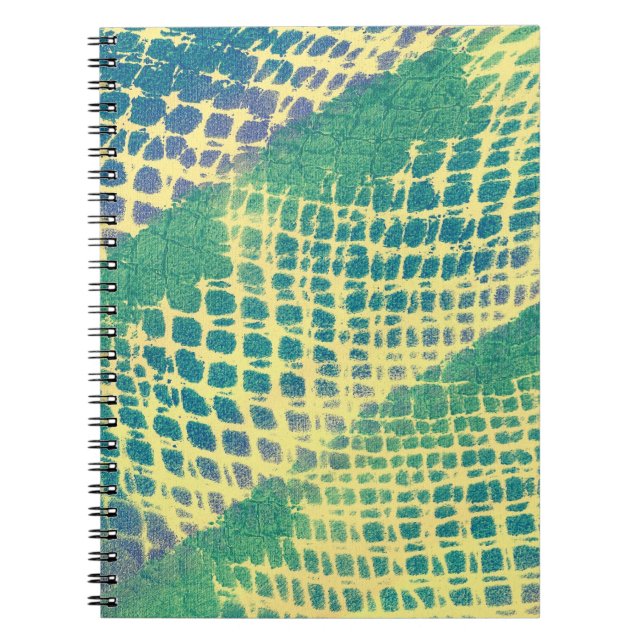 Notebooks mit abstrakt blaugrünem Lila Muster Notizblock (Vorderseite)