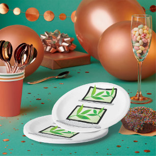 Notebooks mit Blätter-Papier-Tellern Pappteller
