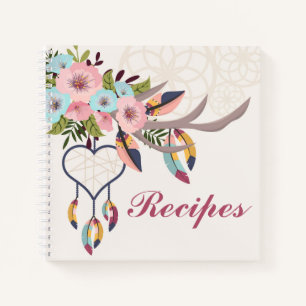Notebooks mit Bohemischer Rezept Notizbuch