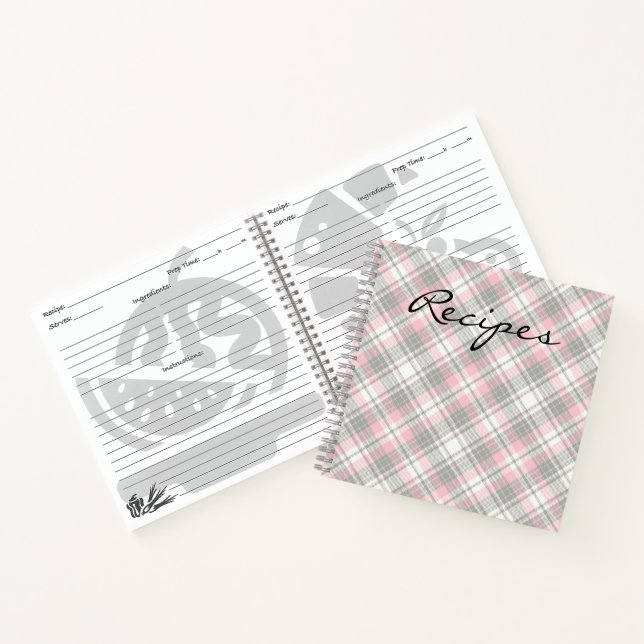 Notebooks mit karierter Rezept Notizbuch (Innenseite)