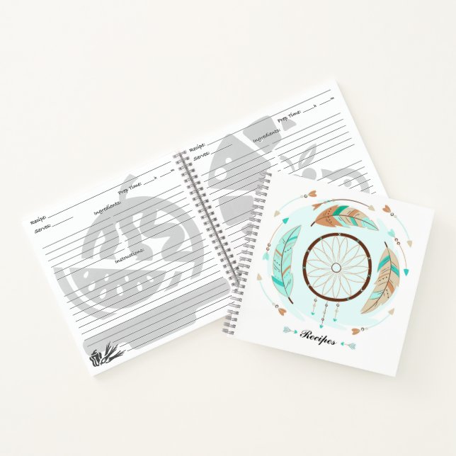 Notebooks mit personalisierter Bohemischer Rezeptu Notizbuch (Innenseite)