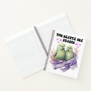 Notebooks und Schreibstifte - zwei grüne Papageien Notizbuch
