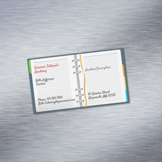 Notebooktutoring Magnetische Visitenkarte (Beispiel)
